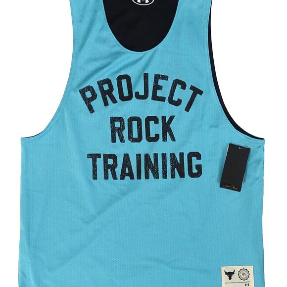 $55 UNDER ARMOUR PROJECT ROCK REVERSIBLE MESH TANK 1377442-433 GLACIER BLUE S - Picture 9 of 10